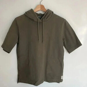 Roots | Green Short Sleeve  Fleece Sweatshirt Hoodie Top